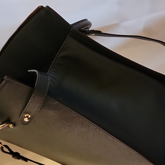 NWOT Cristhelen B Purse Tote Bag Leather? Blue Shoulder Strap Gorgeous Heavy - Picture 14 of 16